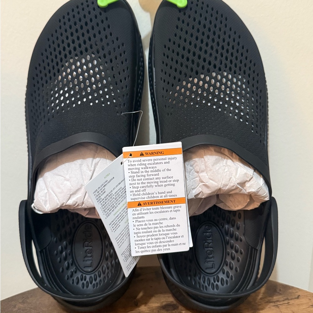 CROCS Black Perforated Clogs